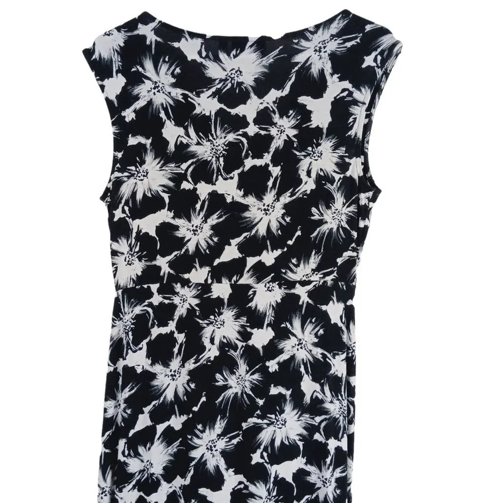 Apt 9 Womens Long Maxi Floral Dress Sleeveless Black White Size PM Petite Summer - Picture 8 of 9